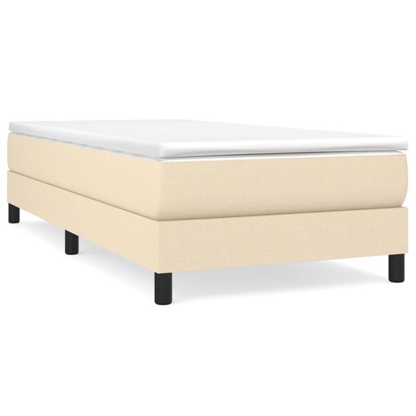 vidaXL Sommier &agrave; lattes de lit et matelas Cr&egrave;me 90x190 cm Tissu