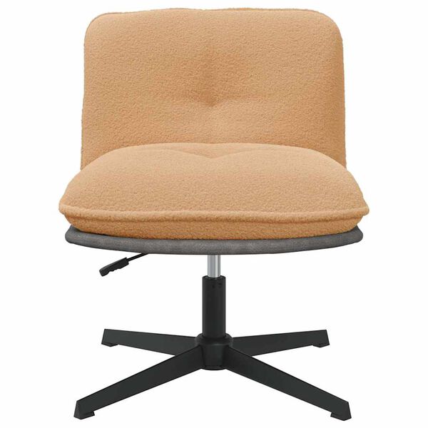 vidaXL Chaise pivotante de bureau beige bouclé comme de la laine tissu