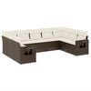 vidaXL Salon de jardin avec coussins 9 pcs marron r&eacute;sine tress&eacute;e