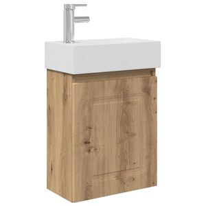 vidaXL Meuble de salle de bain avec robinet Ch&ecirc;ne artisanal