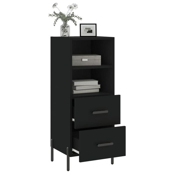 vidaXL Buffet Noir 34,5x34x90 cm Bois d'ingénierie