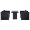 vidaXL Salon de jardin 3 pcs avec coussins R&eacute;sine tress&eacute;e Noir