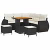 vidaXL Ensemble de canap&eacute; de jardin 8 pc Noir polyrotin
