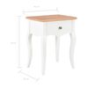 vidaXL Table de chevet Blanc et marron 40x30x50 cm Bois de pin massif