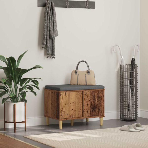 vidaXL Banc d'entr&eacute;e avec coussin Bois ancien 60 x 38 x 46 cm