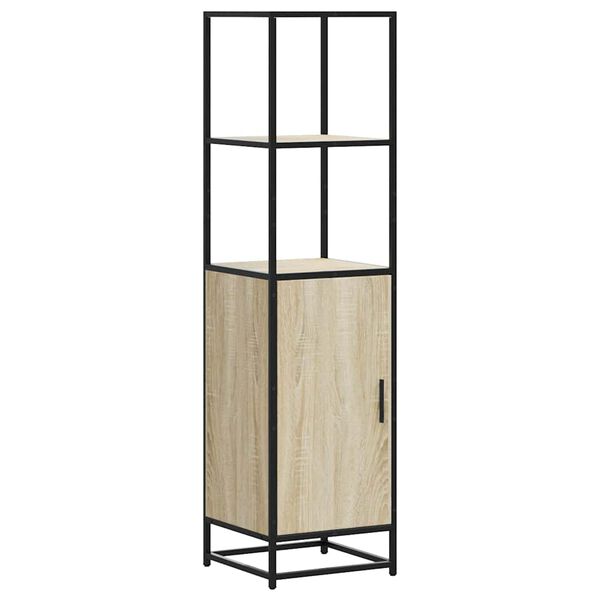 vidaXL Buffet haut ch&ecirc;ne sonoma 35,5x35x139 cm bois d'ing&eacute;nierie m&eacute;tal