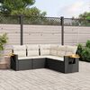 vidaXL Salon de jardin 5 pcs avec coussins noir r&eacute;sine tress&eacute;e