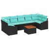vidaXL Ensemble de canap&eacute; de jardin 8 pc Noir polyrotin