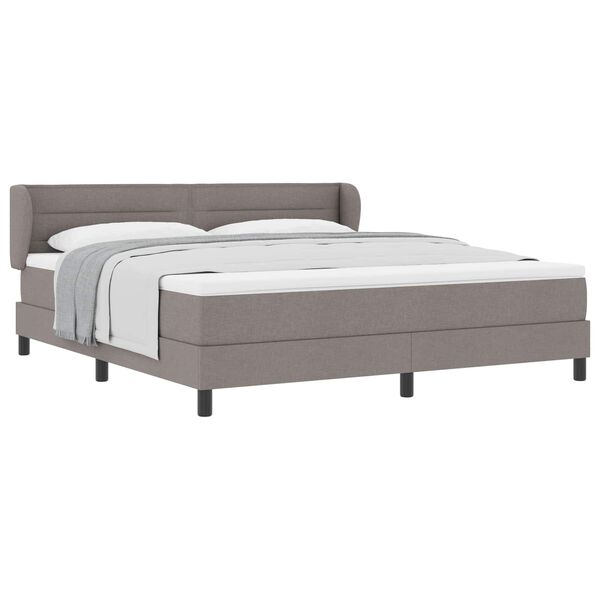 vidaXL Lit &agrave; ressorts avec matelas Taupe 180 x 200 cm tissu