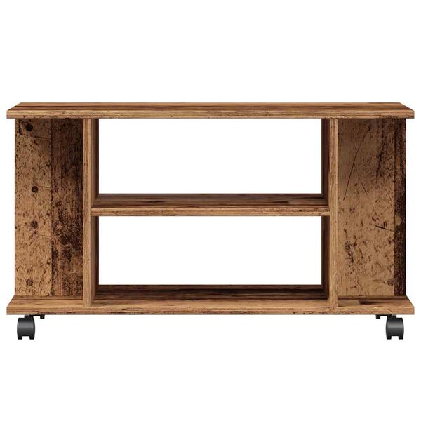 vidaXL Meuble TV avec roulettes vieux bois 80x40x45 cm bois ing&eacute;nierie