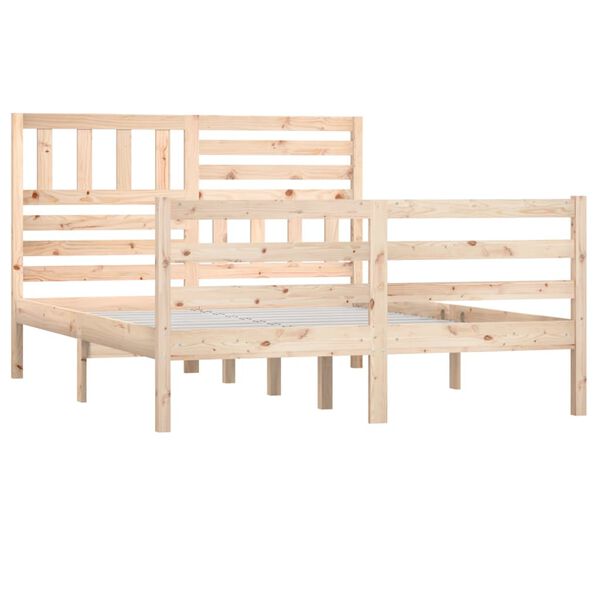 vidaXL Cadre de lit sans matelas bois massif 140x190 cm