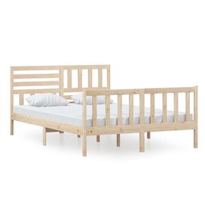 vidaXL Cadre de lit sans matelas bois massif 140x200 cm