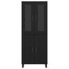 vidaXL Haut Armoire 2 pcs Ch&ecirc;ne noir Bois Agglom&eacute;r&eacute; et Verre
