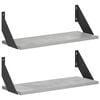 vidaXL &Eacute;tag&egrave;res Murales 2 pc Gris b&eacute;ton 50 x 20 x 17 cm