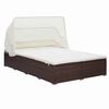 vidaXL Transat &agrave; 2 places avec coussin R&eacute;sine tress&eacute;e Marron