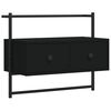 vidaXL Meuble TV mural noir 60,5x30x51 cm bois d'ing&eacute;nierie