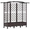 vidaXL Lit &Eacute;lev&eacute; avec Treillis et Toit Marron 163 x 40 x 129 cm PP