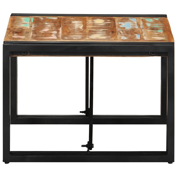 vidaXL Table basse multicolore 50x50x35 cm bois de r&eacute;cup&eacute;ration massif