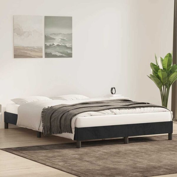 vidaXL Cadre de lit sans matelas noir 160x220 cm velours