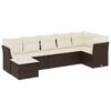 vidaXL Salon de jardin avec coussins 7 pcs marron r&eacute;sine tress&eacute;e