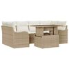 vidaXL Ensemble de canap&eacute; de jardin 7 pcs Beige Poly rotin