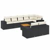 vidaXL Salon de jardin 9 pcs avec coussins noir r&eacute;sine tress&eacute;e
