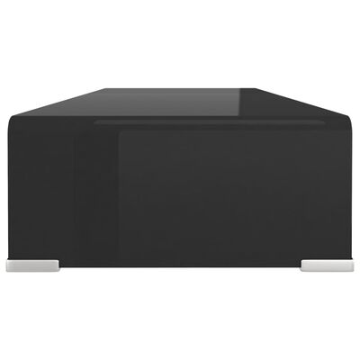 vidaXL Meuble TV/support pour moniteur 80x30x13 cm verre noir