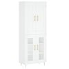vidaXL Buffet haut Blanc 69,5x34x180 cm Bois d'ing&eacute;nierie