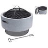 ProGarden Bol &agrave; feu avec grille de barbecue Gris clair 52x18,5 cm