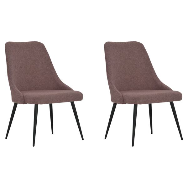 vidaXL Chaises &agrave; manger lot de 2 marron tissu