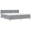 vidaXL Lit &agrave; Ressorts avec matelas Gris clair 200 x 200 cm tissu