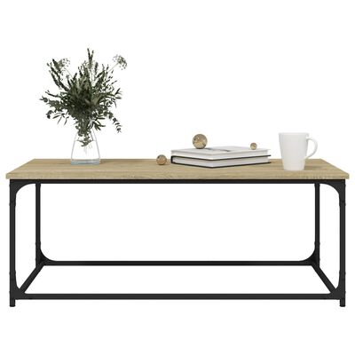 vidaXL Table basse Chêne sonoma 102x50x40 cm Bois d'ingénierie et fer