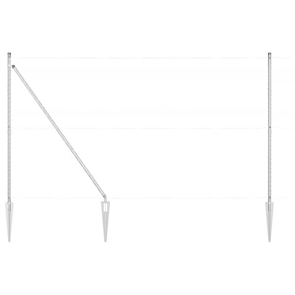 vidaXL Poteau de cl&ocirc;ture. 13 pcs Argent&eacute; Acier