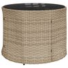 vidaXL Salon de jardin 3 pcs demi-rond beige résine tressée