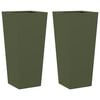 vidaXL Jardini&egrave;res 2 pcs vert olive 35x35x75 cm acier