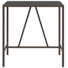vidaXL Table de bar et dessus en verre marron 110x70x110 cm poly rotin