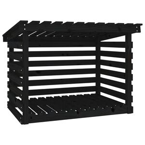 vidaXL Support pour bois de chauffage Noir 108x73x79 cm Bois de pin
