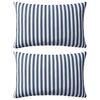 vidaXL Oreiller d'ext&eacute;rieur lot de 2 Impression rayure 60 x 40 cm Bleu