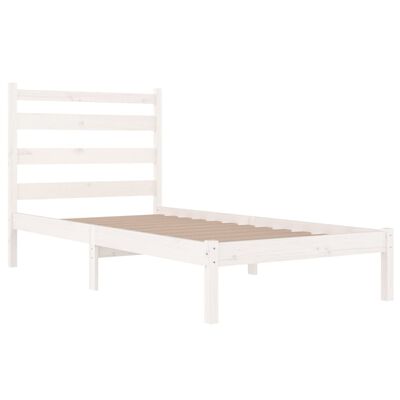 vidaXL Cadre de lit Blanc Bois de pin massif 100x200 cm