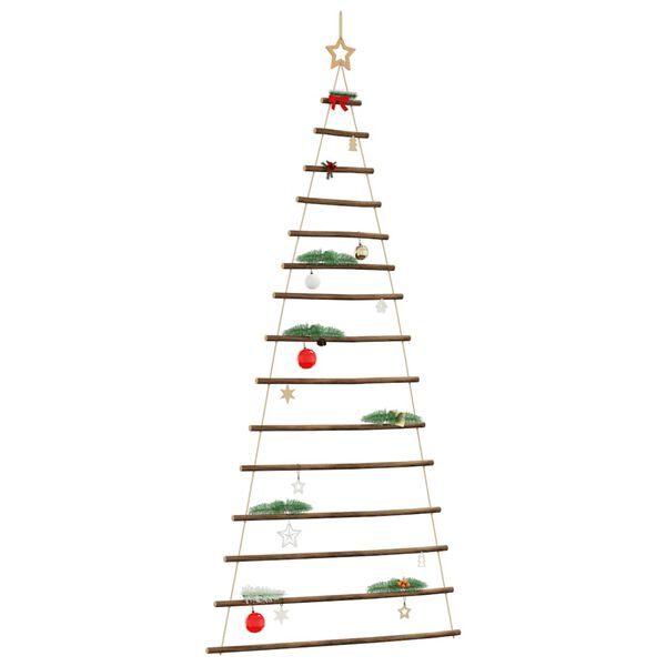 vidaXL Sapin de No&euml;l suspendu avec &eacute;toile sup&eacute;rieure 100 x 210 cm Branche naturelle