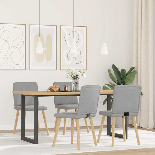 vidaXL Chaises &agrave; manger lot de 4 gris nuage tissu
