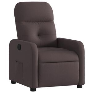 vidaXL Fauteuil inclinable Marron fonc&eacute; Tissu