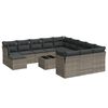 vidaXL Salon de jardin avec coussins 13 pcs gris r&eacute;sine tress&eacute;e