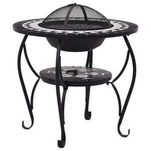 vidaXL Table de foyer mosa&iuml;que Noir et blanc 68 cm C&eacute;ramique