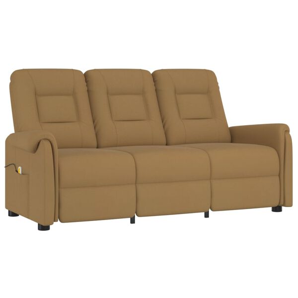 vidaXL Fauteuil de massage inclinable 3 places taupe tissu microfibre