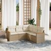vidaXL Salon de jardin avec coussins 5 pcs beige r&eacute;sine tress&eacute;e