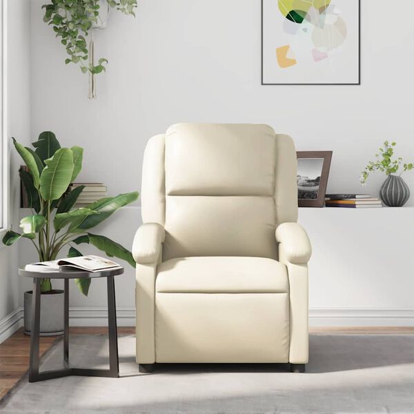 vidaXL Fauteuil inclinable Cr&egrave;me Similicuir