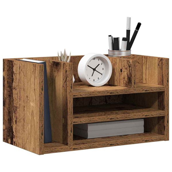 vidaXL Organiseur de bureau Bois ancien 44,5 x 24 x 25 cm