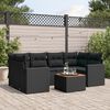 vidaXL Salon de jardin 7 pcs avec coussins noir r&eacute;sine tress&eacute;e