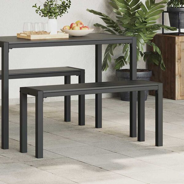 vidaXL Banc de jardin Anthracite 100 x 28 x 45cm Acier